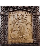 Фотография Резная уникальная икона святой Ангел Хранитель под разными углами Изображение Резная уникальная икона святой Ангел Хранитель с разных ракурсов