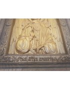 Изображение Резная икона Ангела Хранителя в окладе из массива ясеня с разных ракурсов