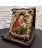 Изображение Икона пресвятой богородицы Песчанская с камнями с разных ракурсов
