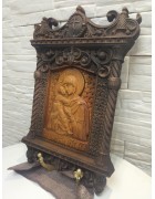 Изображение Резная уникальная икона пресвятой богородицы Владимирская с разных ракурсов