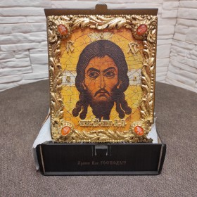 Православная икона Спас Нерукотворный под старину, массив сосны