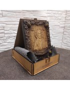 Изображение Господь Вседержитель, резная икона с камнями с разных ракурсов