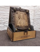 Изображение Господь Вседержитель, резная икона с камнями с разных ракурсов