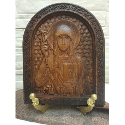 Резная икона святой Равноапостольной Нины (именная икона Нина)