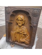Изображение Резная икона святой Анатолий Никомедийский с разных ракурсов