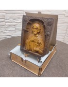 Изображение Резная икона святой Анатолий Никомедийский с разных ракурсов