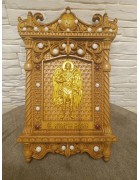 Изображение Резная икона святой Архангел Михаил с разных ракурсов