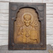 Резная икона Николай Чудотворец