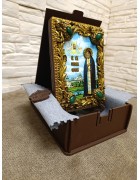 Изображение Икона Серафим Саровский с камнями с разных ракурсов