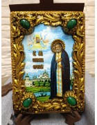 Изображение Икона Серафим Саровский с камнями с разных ракурсов