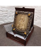 Изображение Сергий Радонежский, резная икона с камнями с разных ракурсов