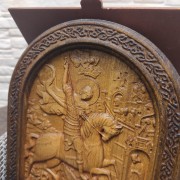 Фото святого Георгия о змее (Георгий Победоносец) в подарочном футляре верх иконы