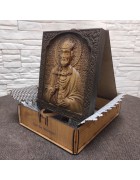Изображение Резная икона святой равноапостольный князь Владимир с разных ракурсов