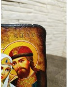 Фотография Икона Петр и Феврония Муромские на дереве под старину под разными углами Изображение Икона Петр и Феврония Муромские на дереве под старину с разных ракурсов