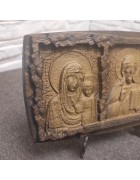 Изображение Резная икона Триптих спаси и сохрани из массива Бука с разных ракурсов